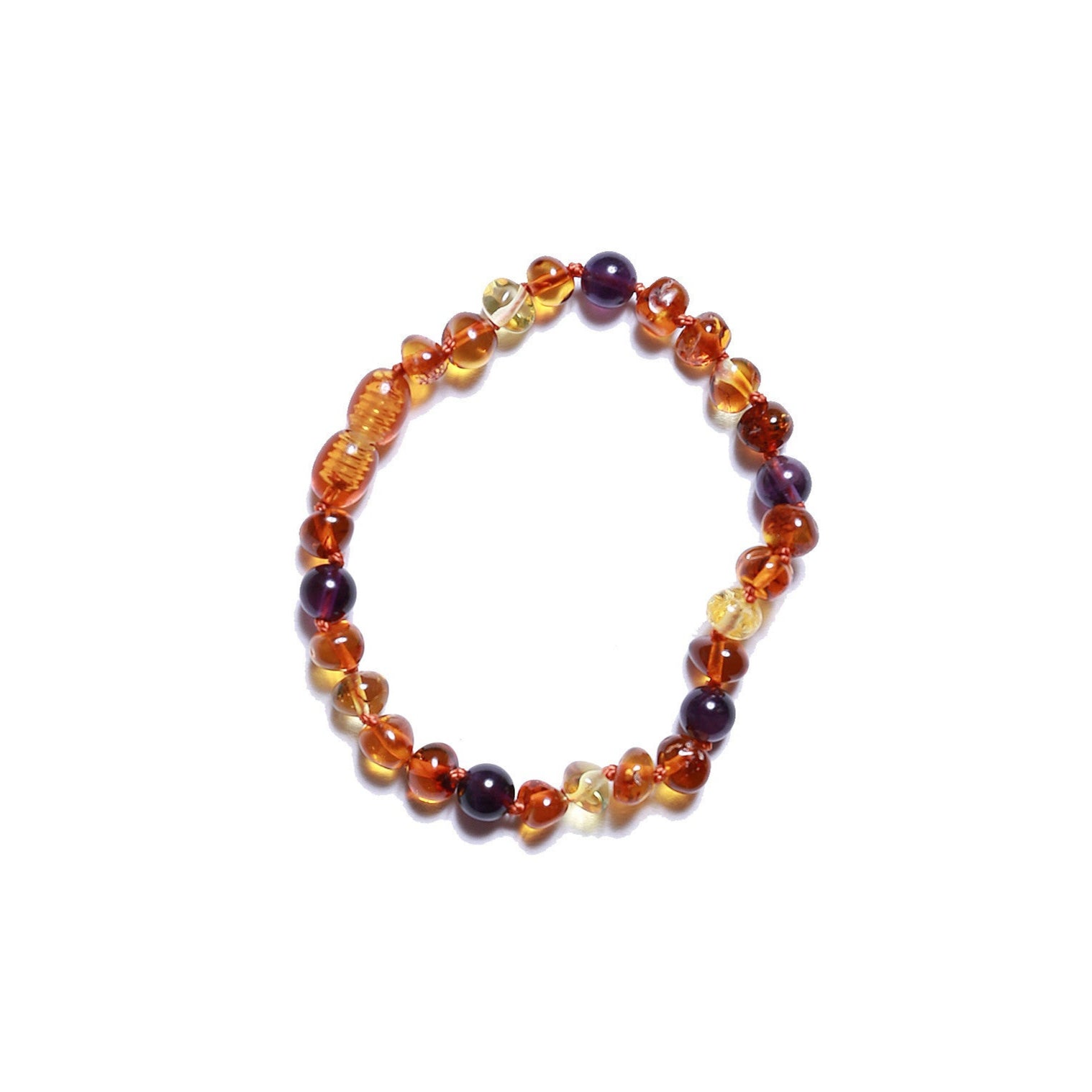 Alwero barnsteen armband met verschillende kleuren kralen