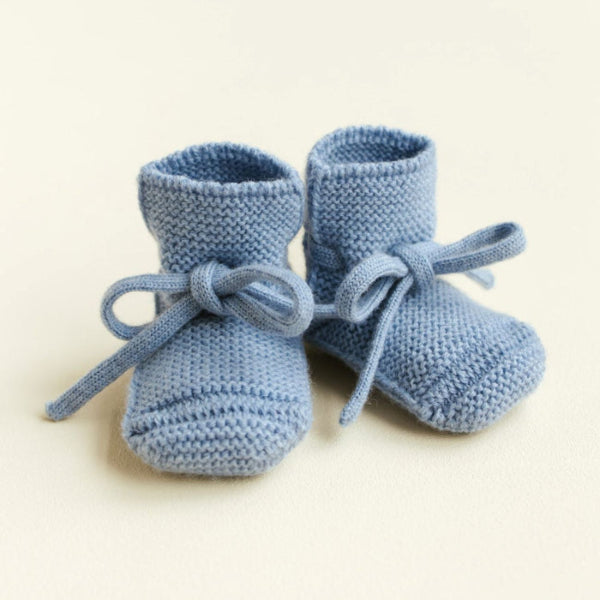 Booties hvid licht blauw voorzijde