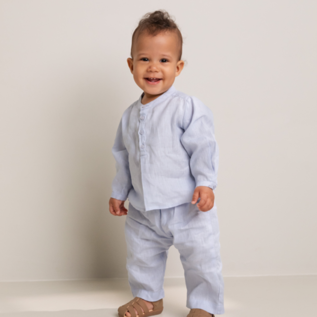 Mar Mar Copenhagen Linnen broek blue mist