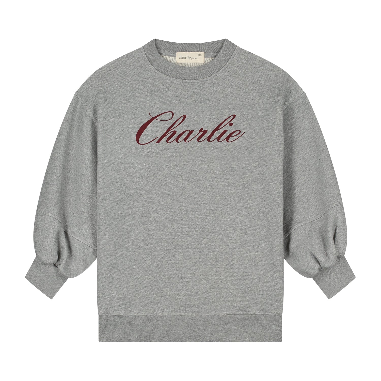 Charlie Petit nada sweater jurk grijs voorkant.