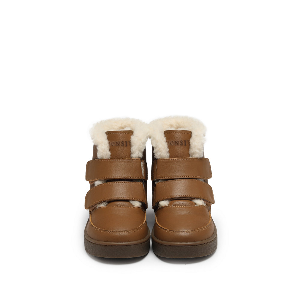 Donsje Clenn boots chestnut leather vooraanzicht