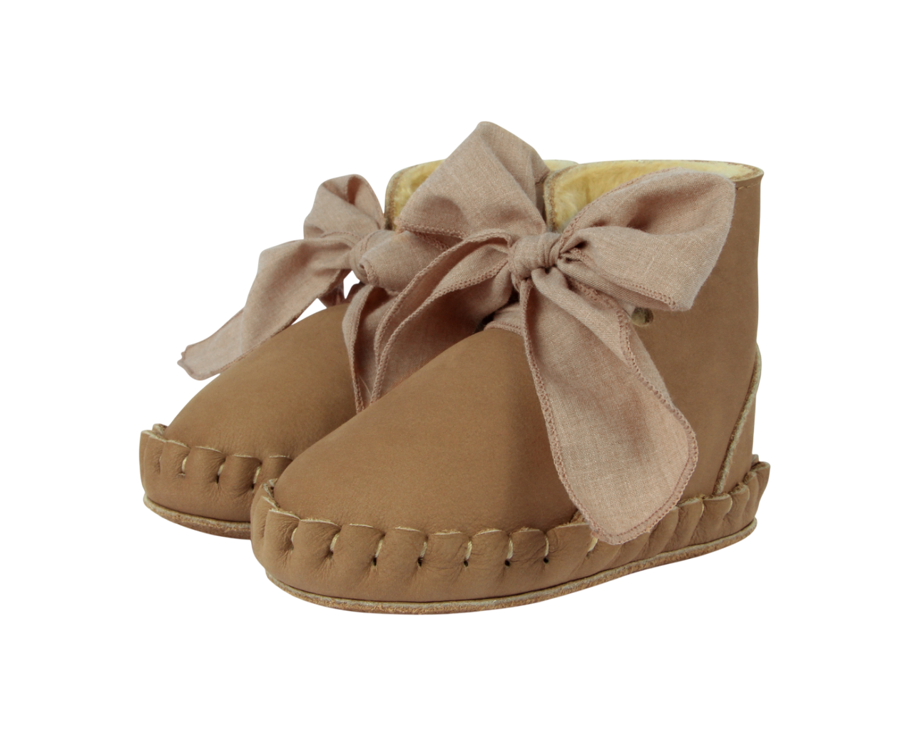 Donsje pina organza booties truffle nubuck voorzijde