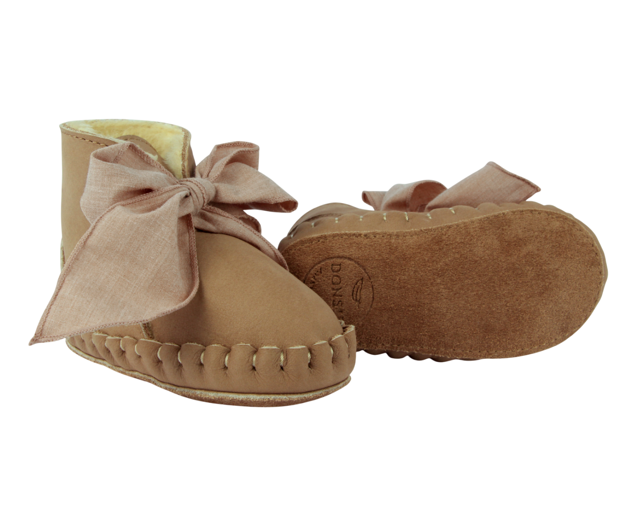 Donsje pina organza booties truffle zijkant