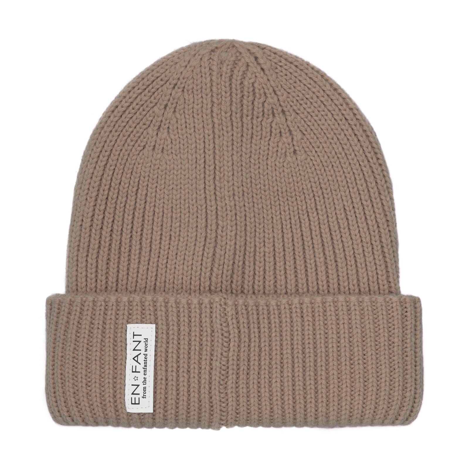 Beanie wol gevoerd fungi beige enfant