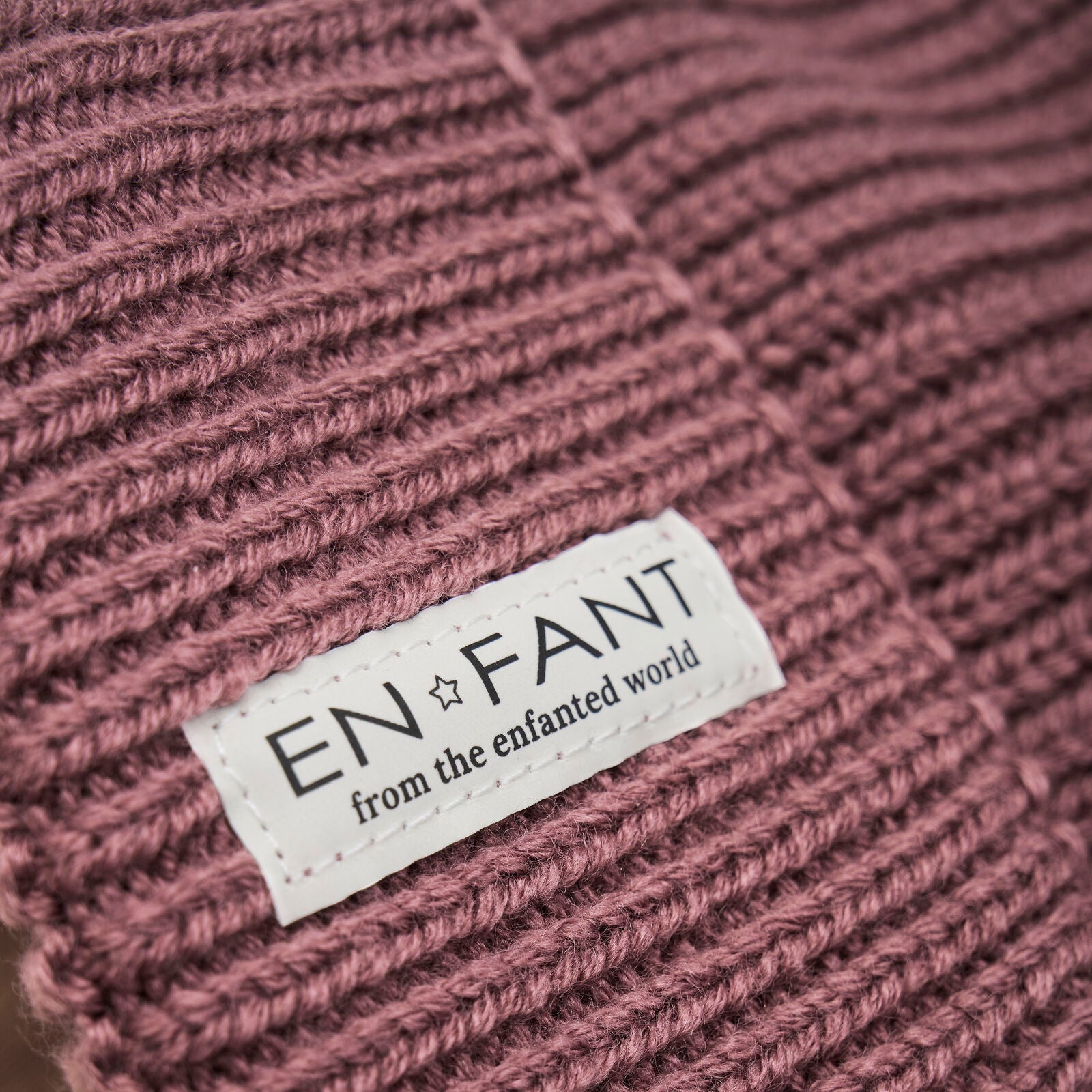 Beanie wol gevoerd rose taupe enfant