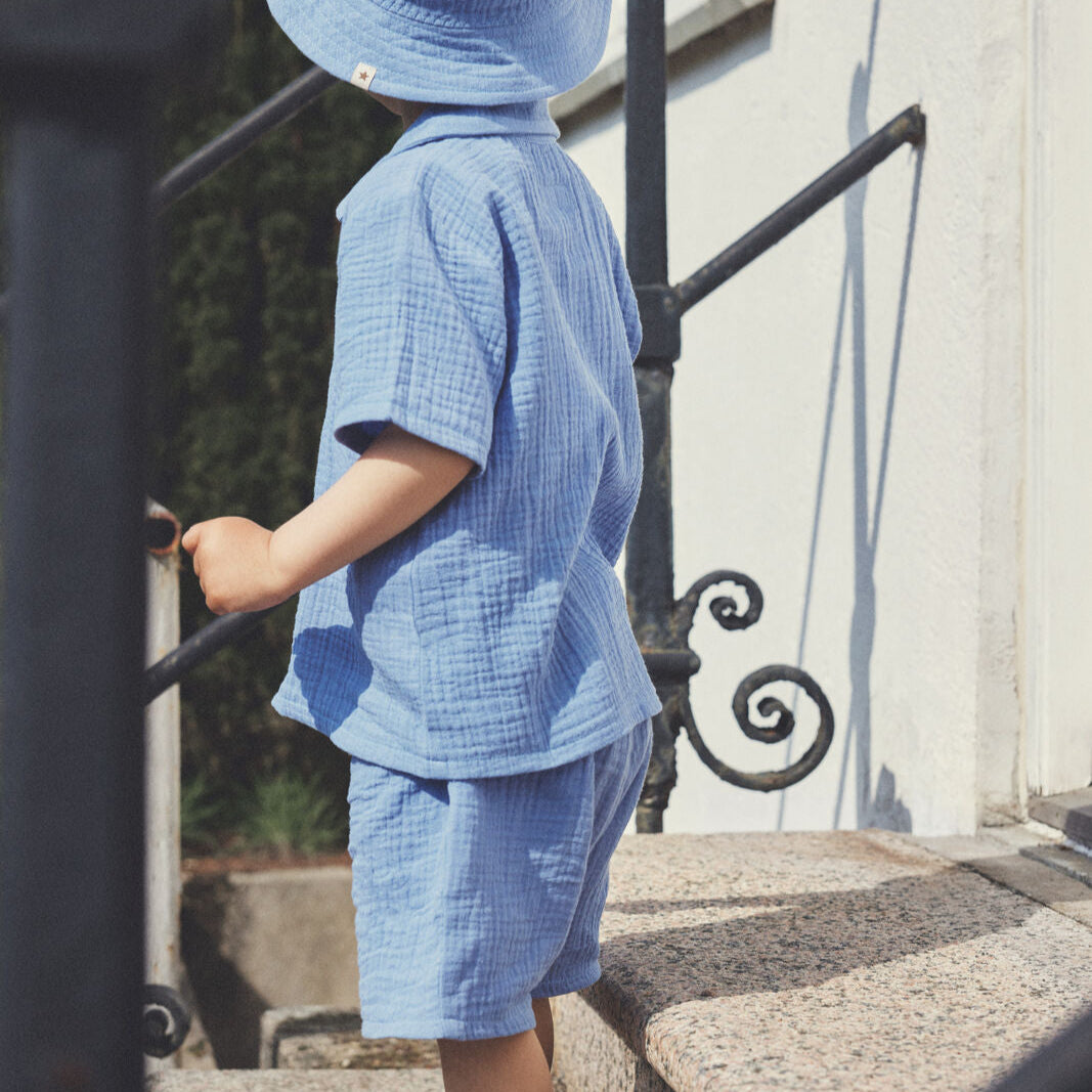 Muslin short blauw