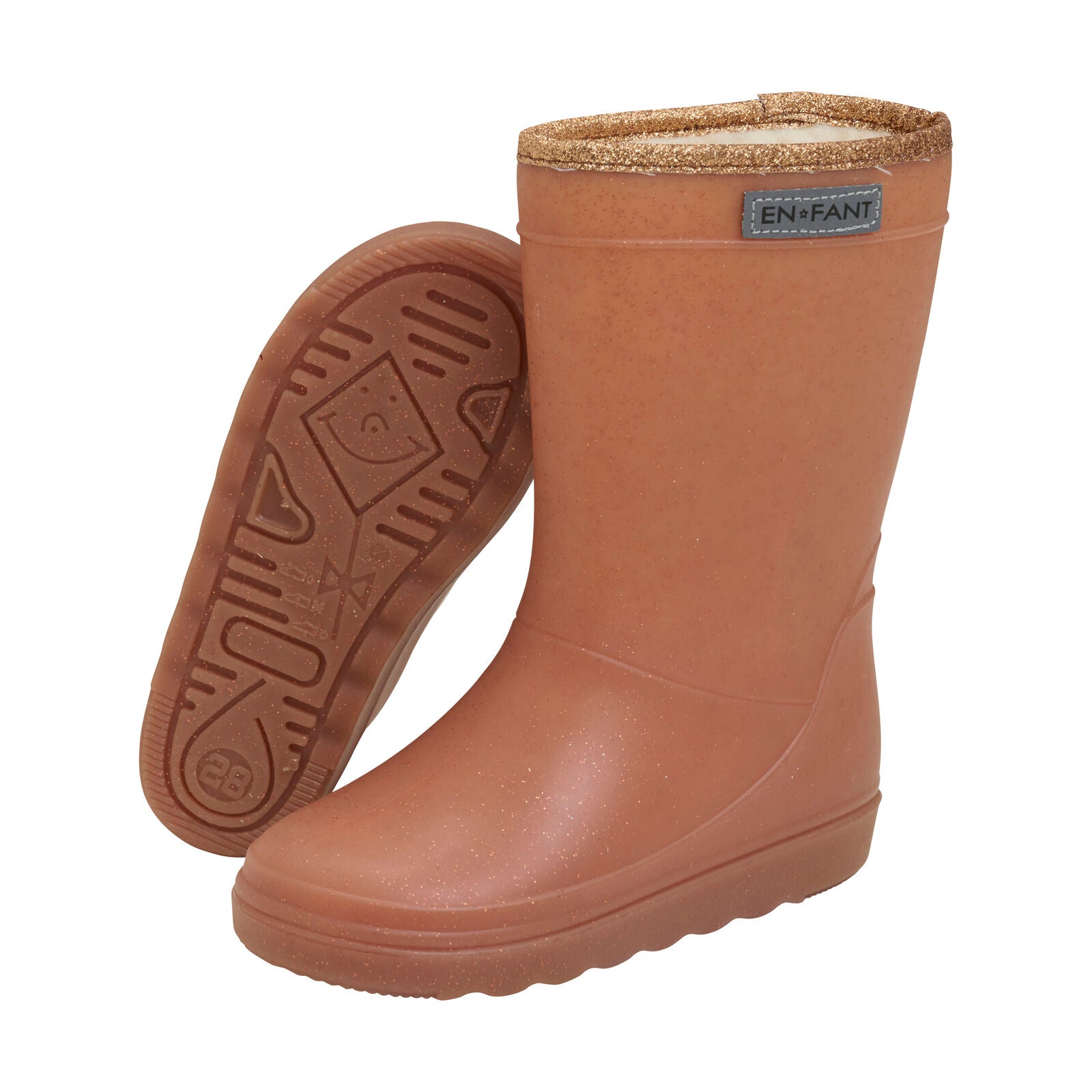 Thermoboots metallic mocha bisque Enfant voorzijde en onderkant.