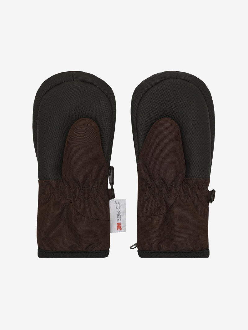 Mouffles imperméables en loupe de bois avec fermeture éclair pour enfant