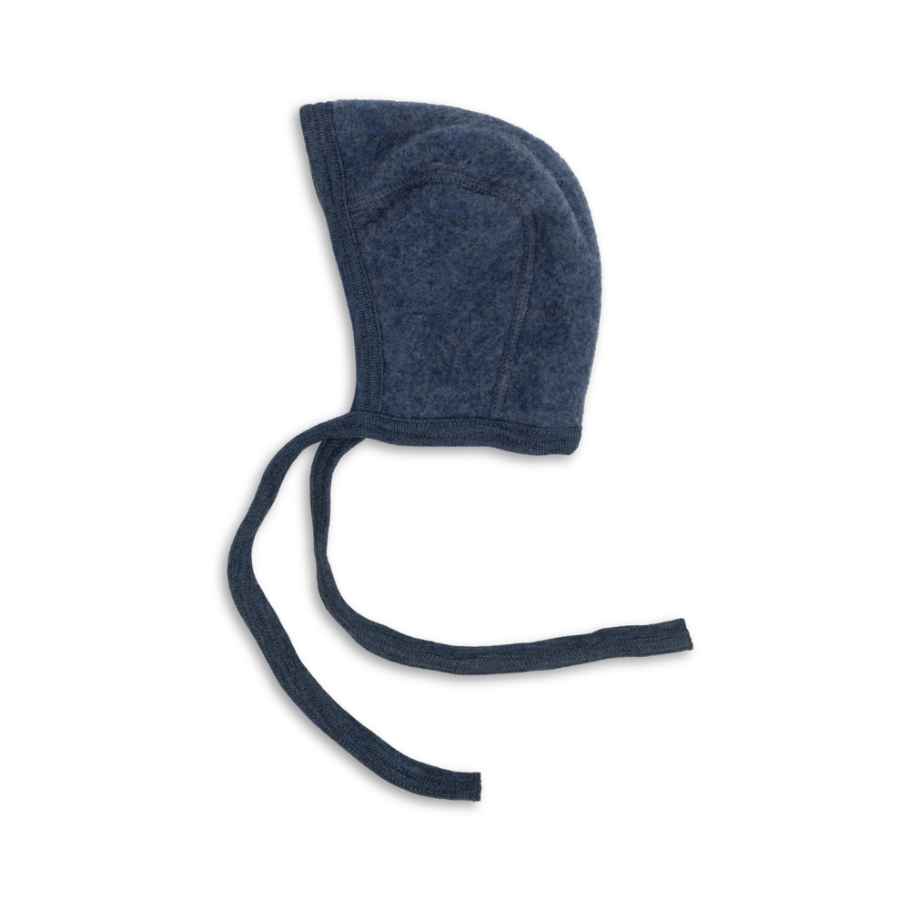 Engel Natur Fleece strikmutsje blauw