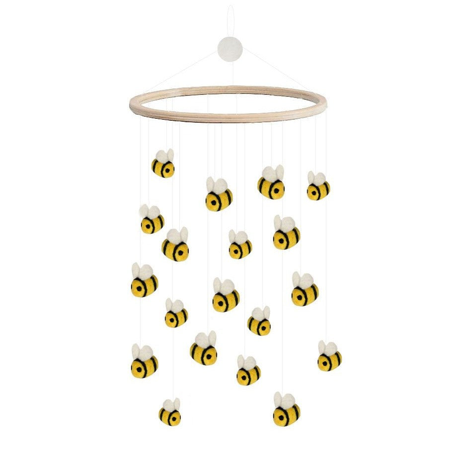 Muziek mobiel voor boven de wieg of commode met prachtige bijen voor baby's.
