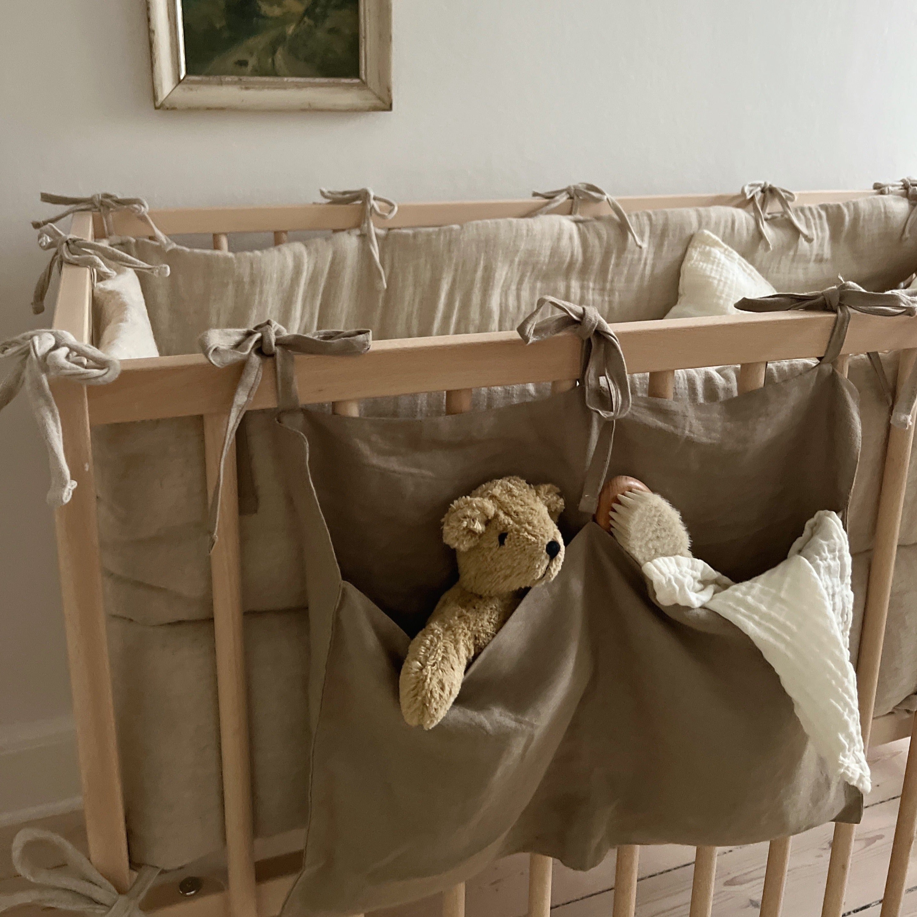 Linnen bedpocket beige