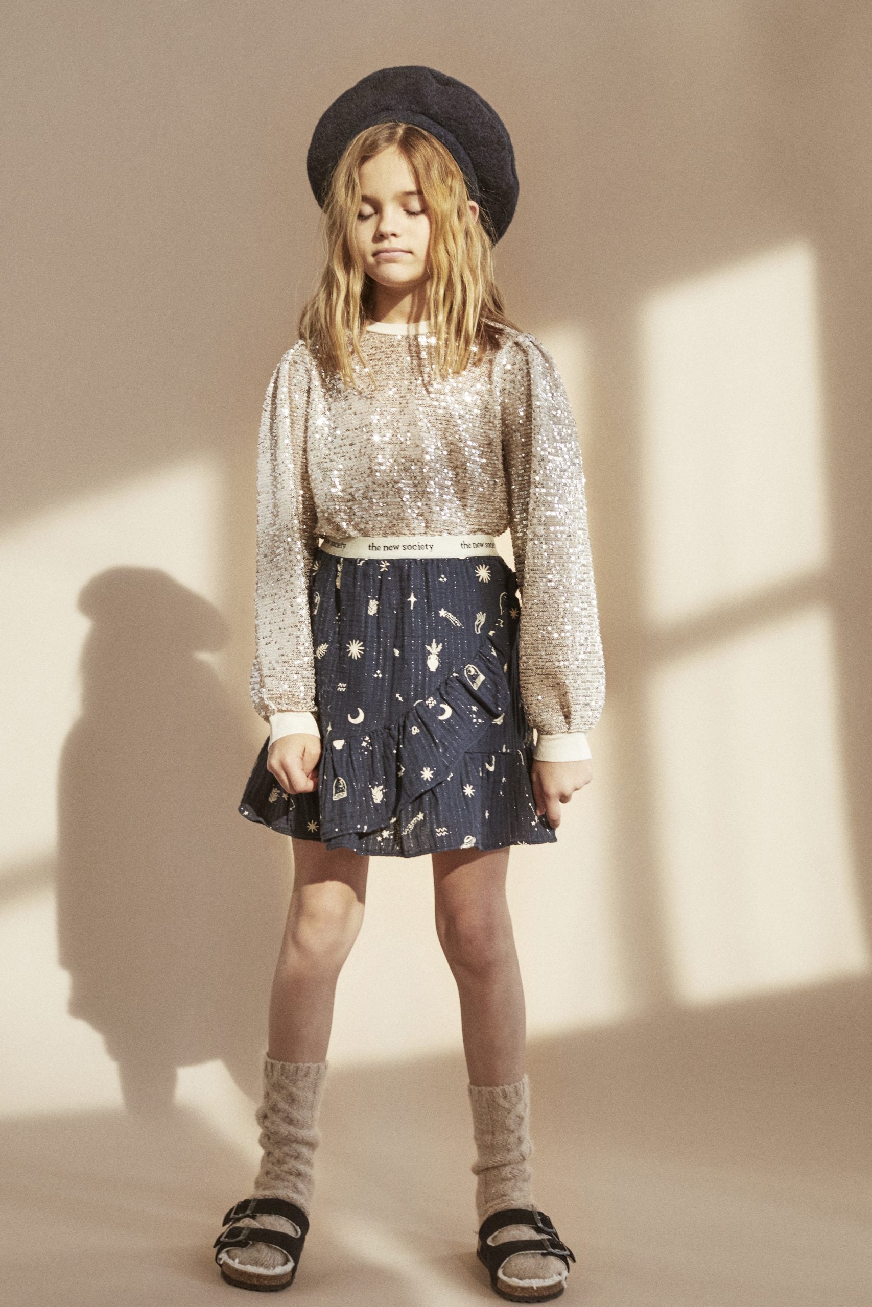 The New Society PAOLA SKIRT - COSMOS PRINT