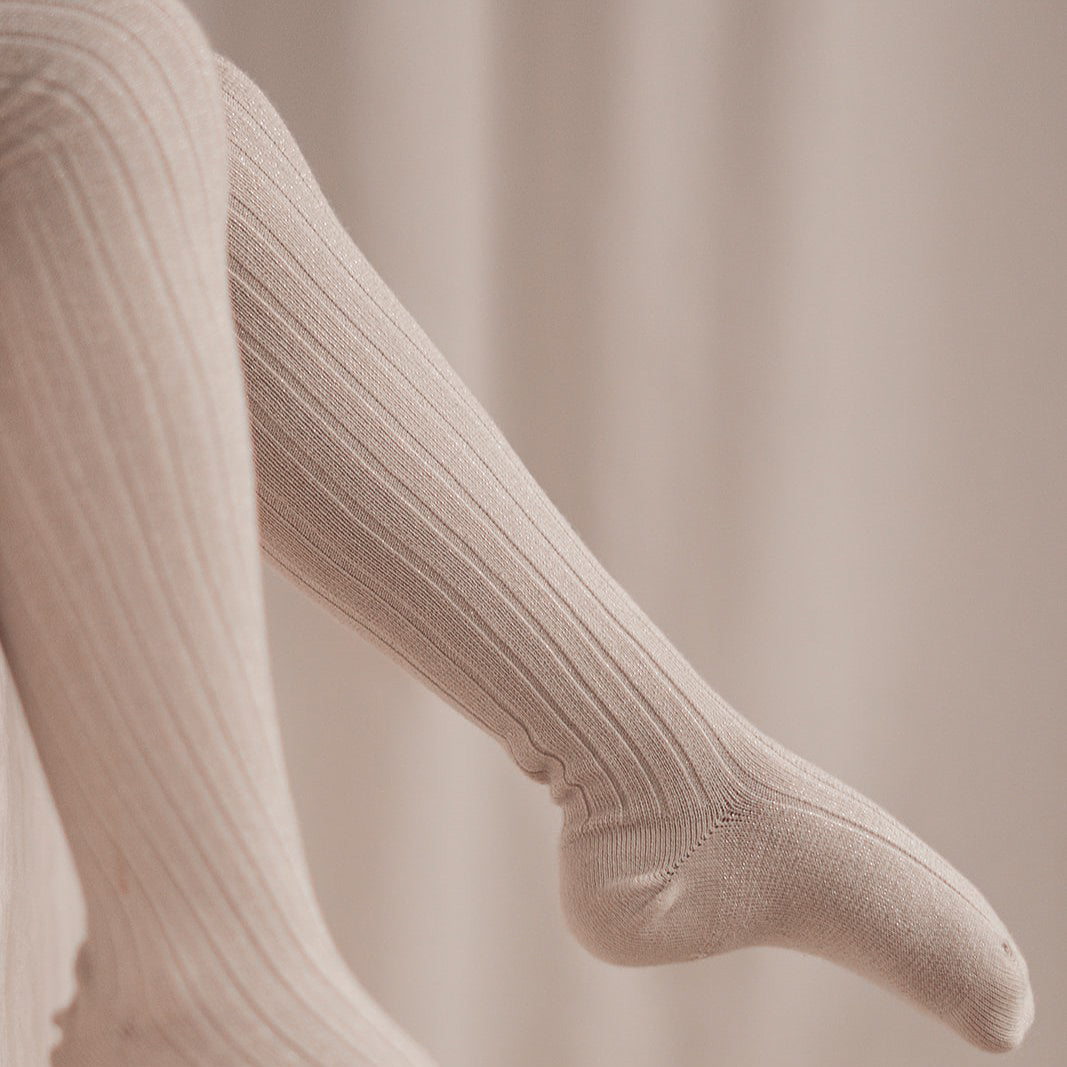 Maillot voor kinderen in de kleur glitter ribbed naturel van merk collegien