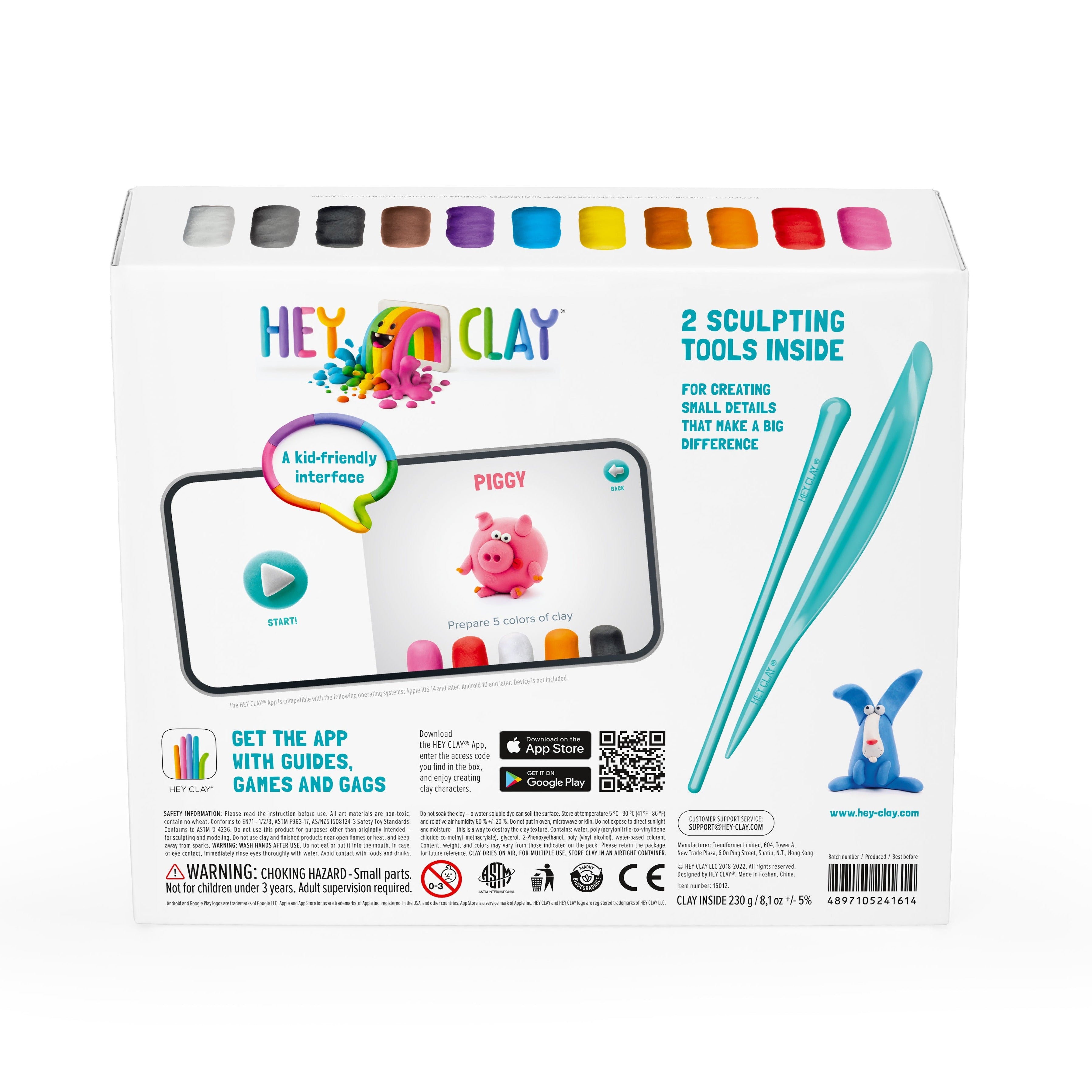 Klein voor kinderen in verschillende potjes en kleuren om mee te knutselen. Deze set bevat dieren om te maken.