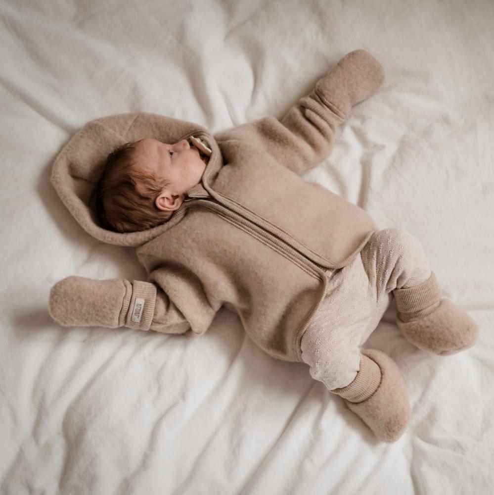 Handschoenen wolfleece sand tweelaags Huttelihut.