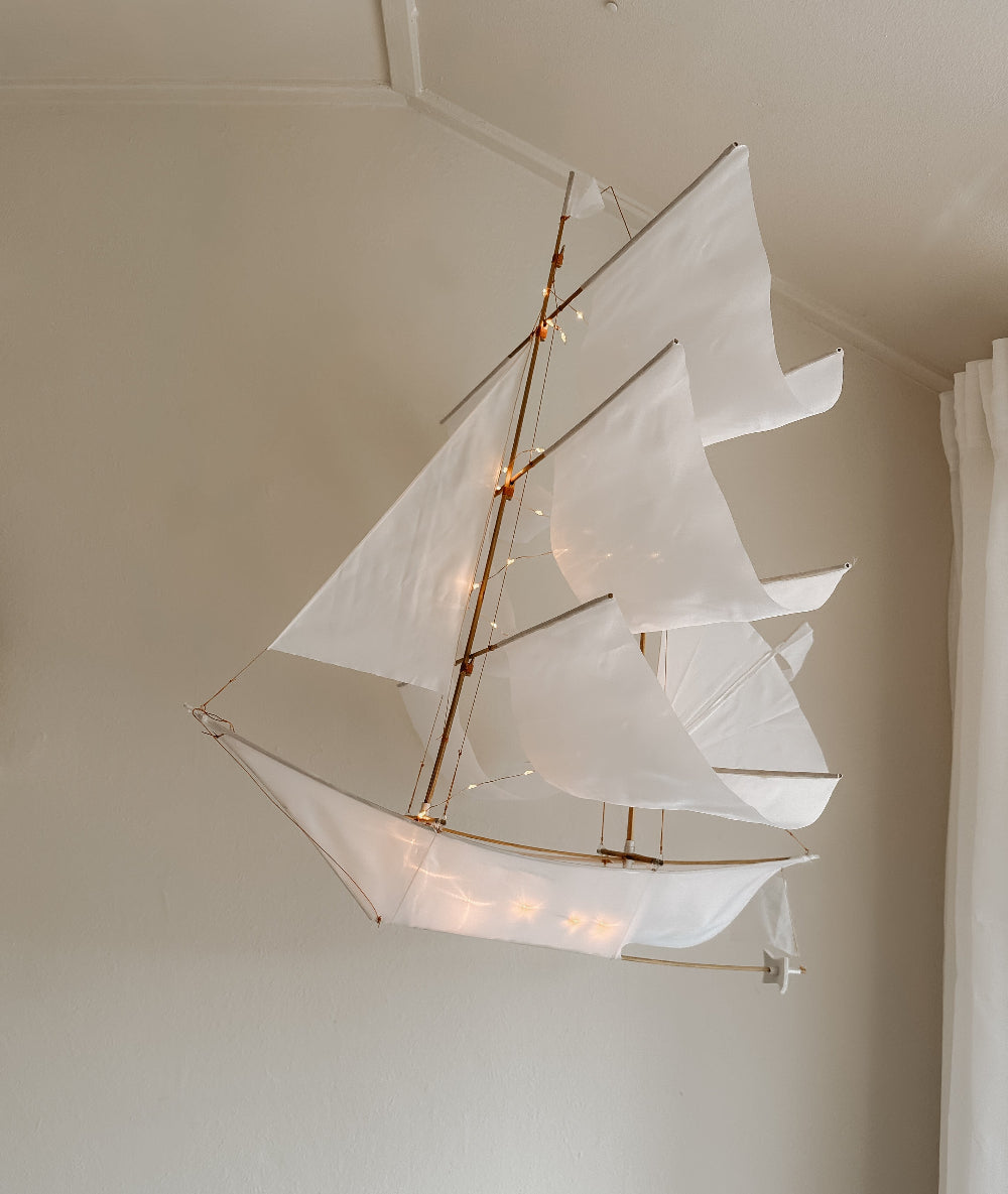 Haptic lap Zeilschip vlieger wit