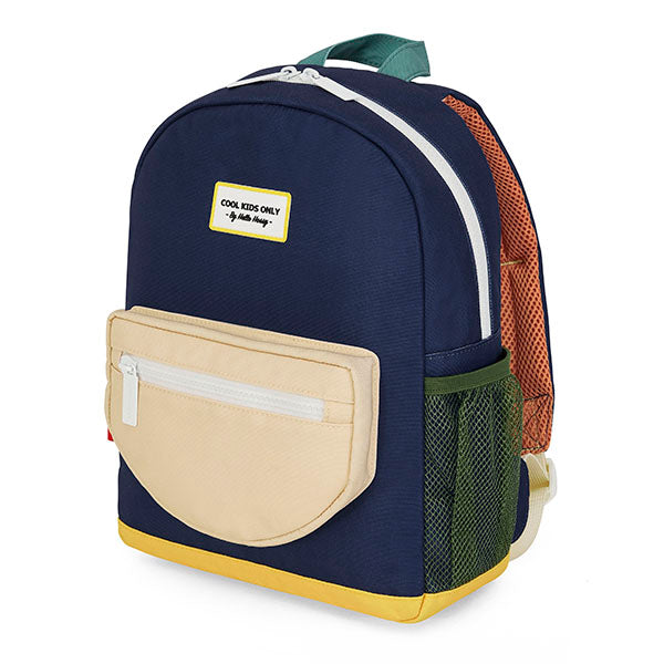 blauwe rugzak voor kinderen van hello hossy schuin zijkant