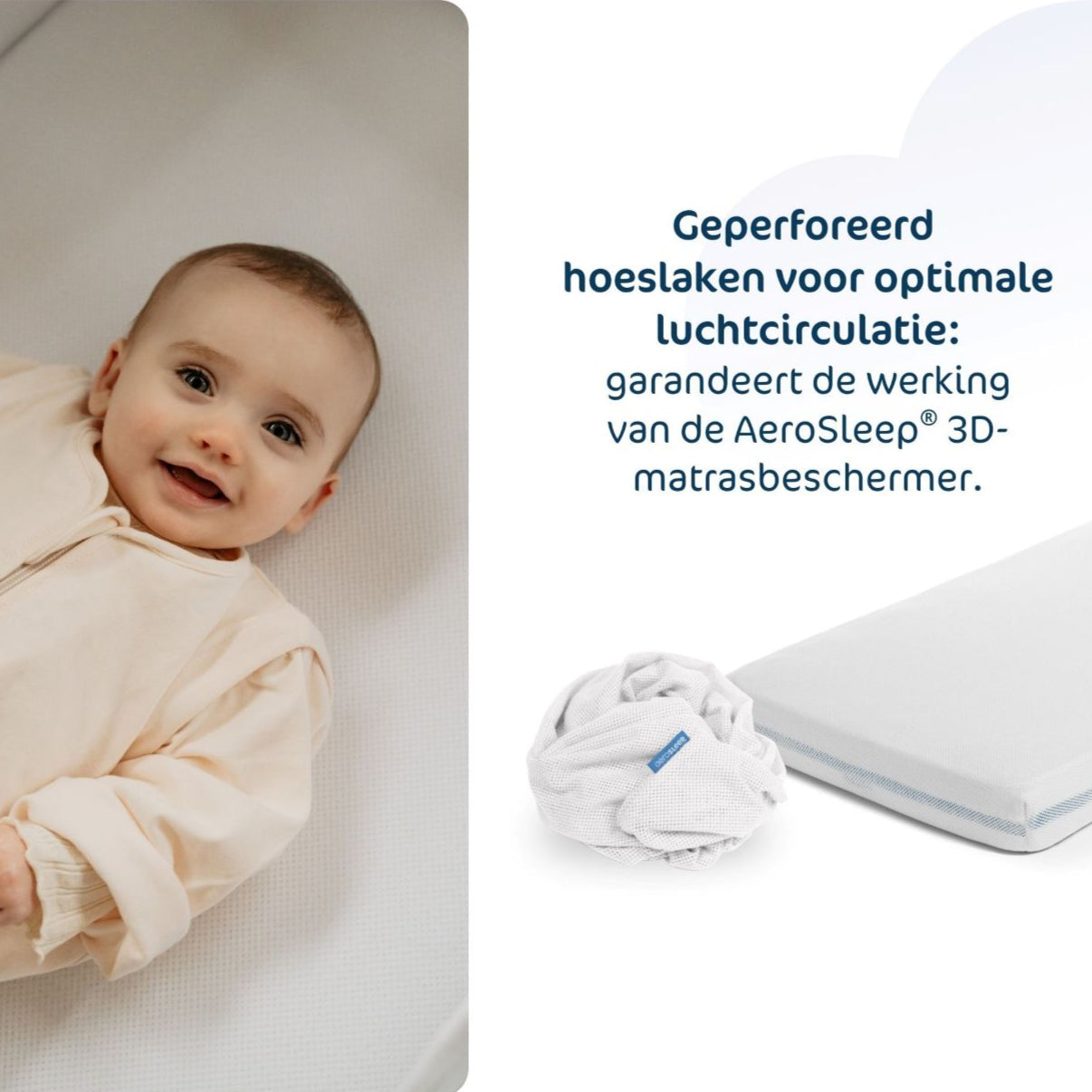 Hoeslaken 120 x 60 aeromoov