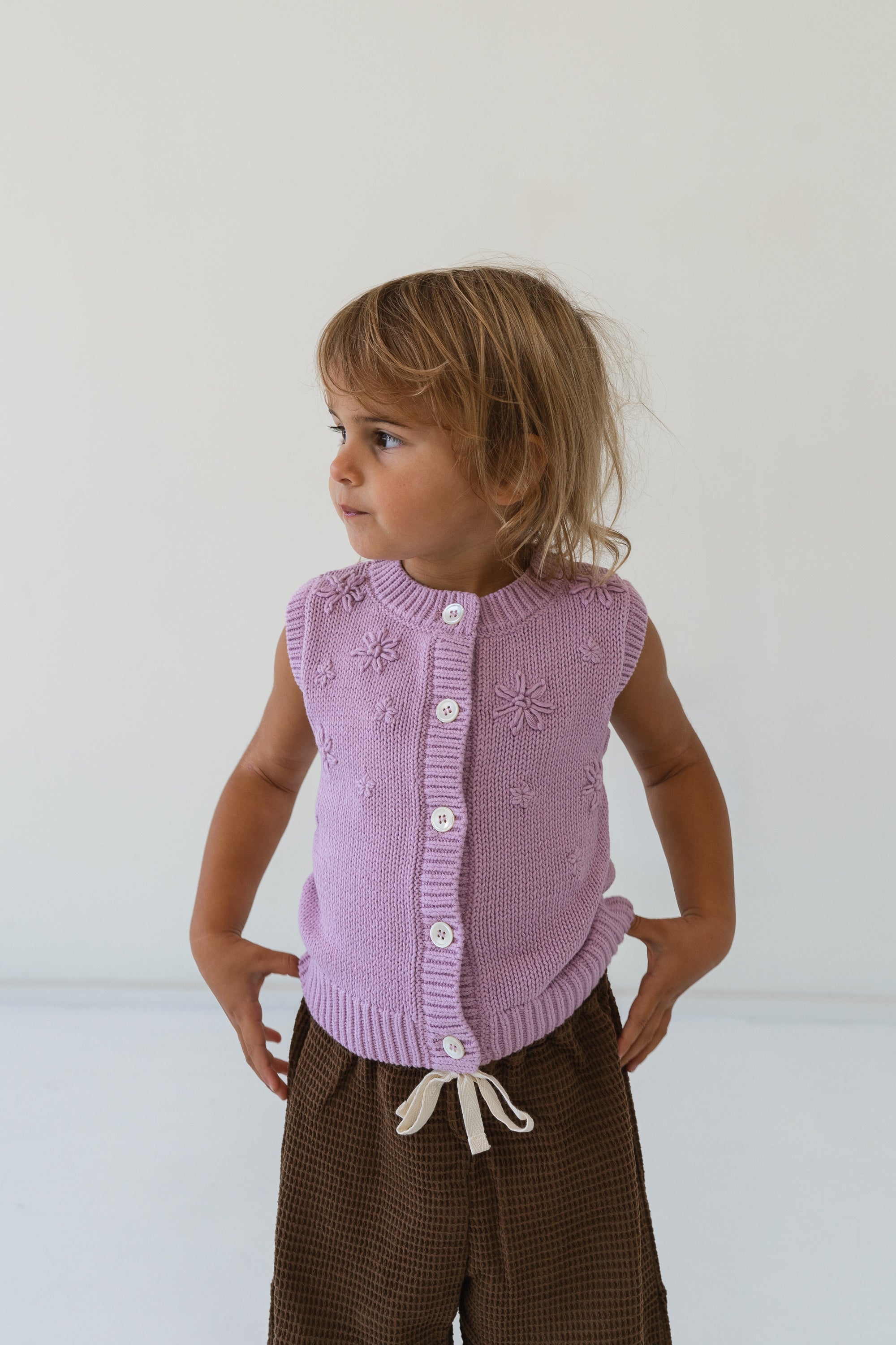Floral vest mauve