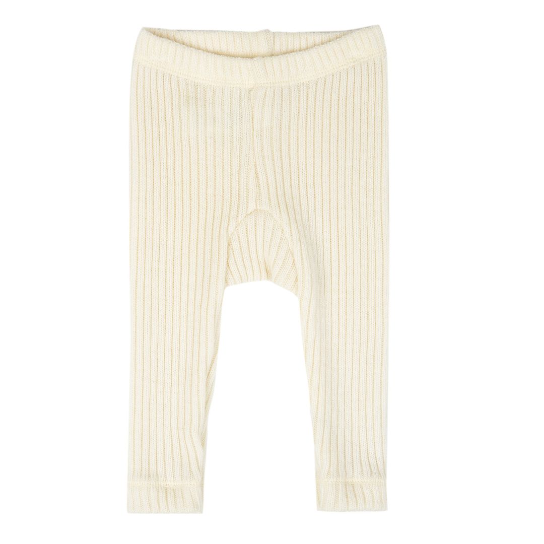 Broek gemaakt van wol in de kleur naturel voor baby's van het merk Joha.