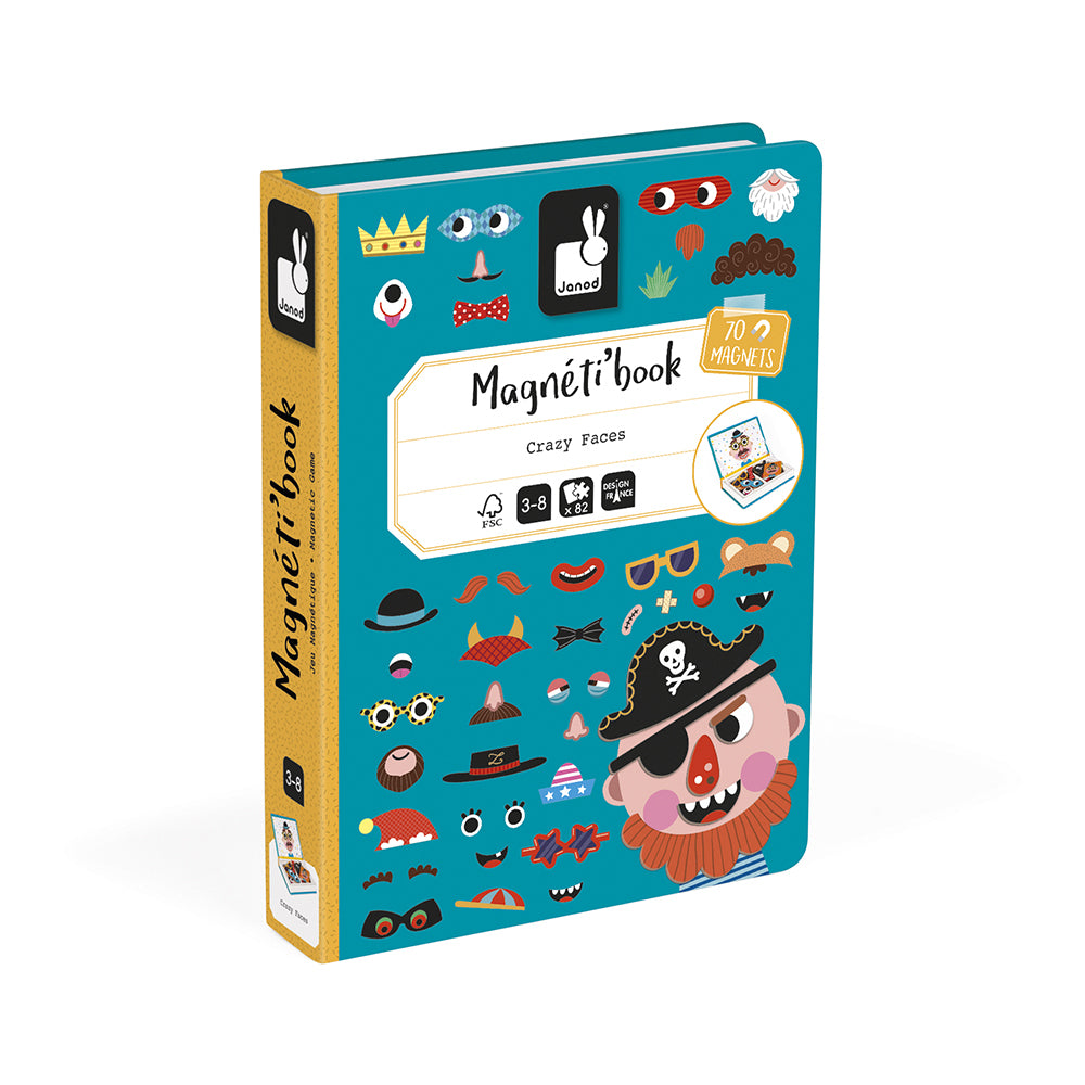 Magneetboek gekke gezichten jongens 70 st