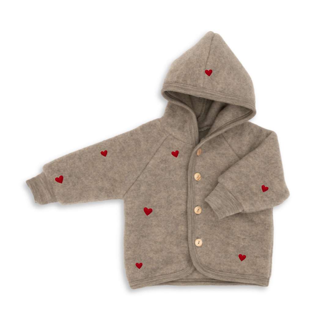 Jasje wolfleece hartjes walnoot limited edition