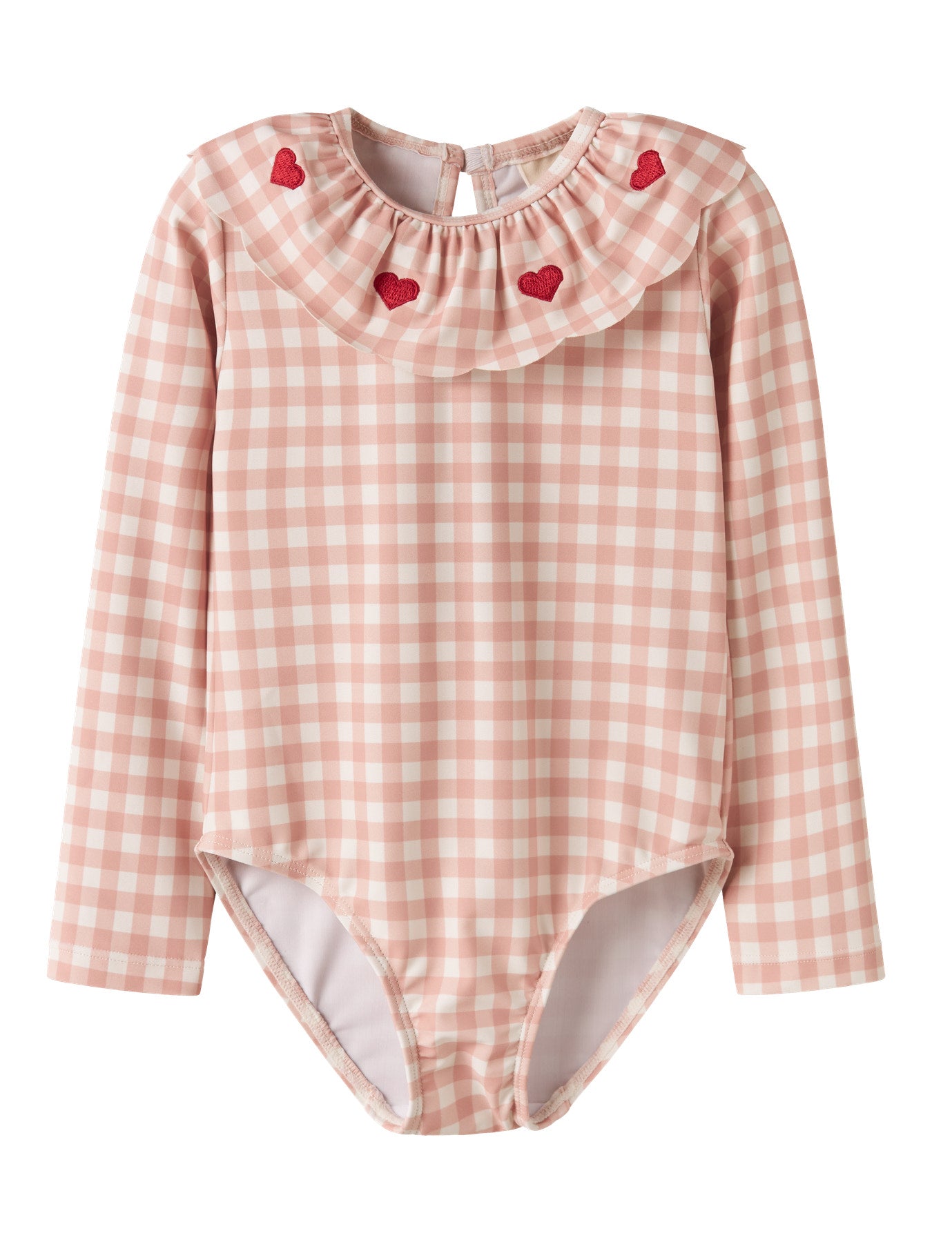 Badpak seersucker hartjes