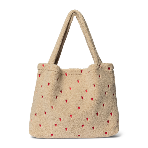 Studio Noos Mom Bag Hearts Teddy Ecru