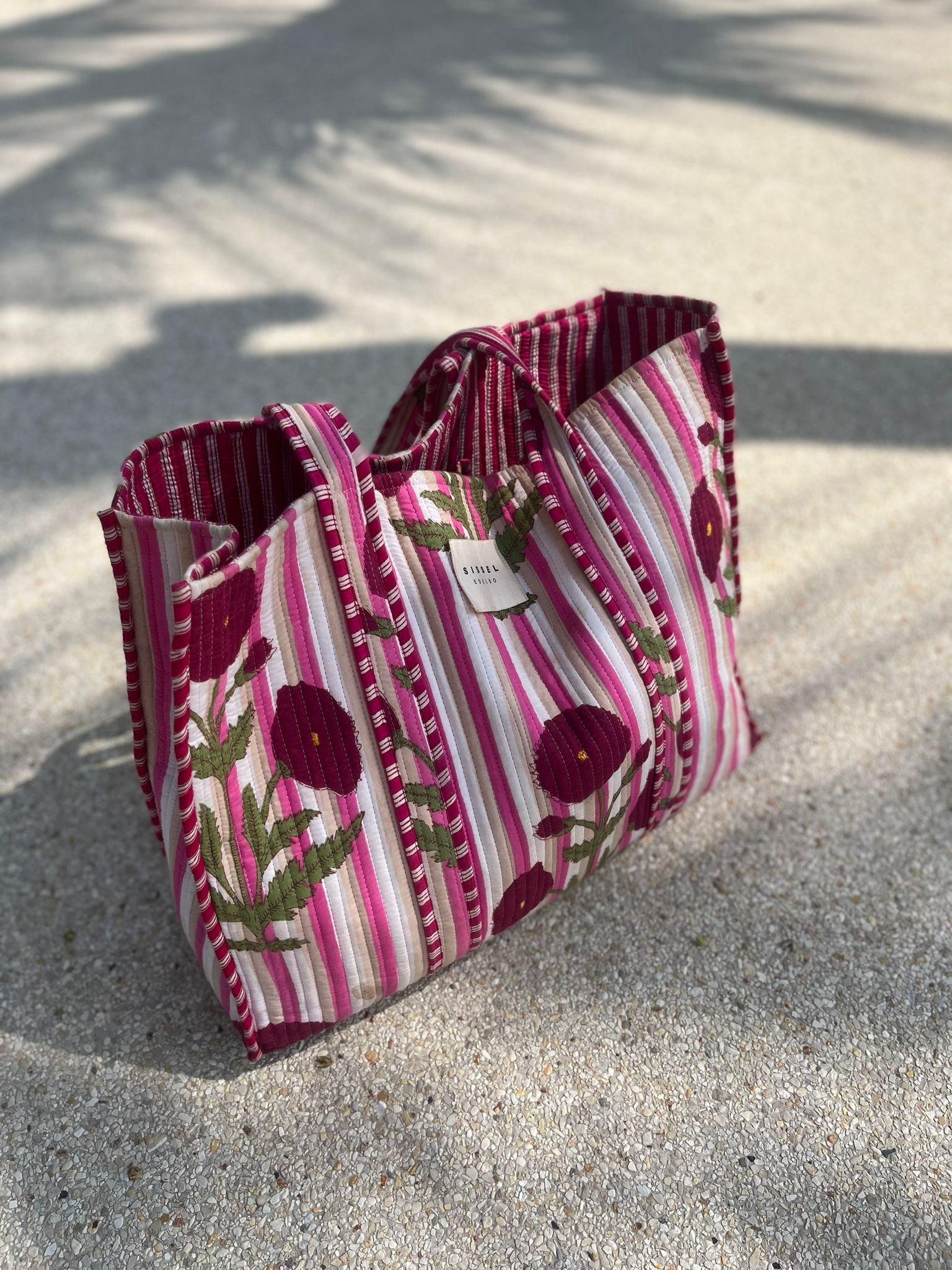 Pricilla organic cotton bag poppy rose