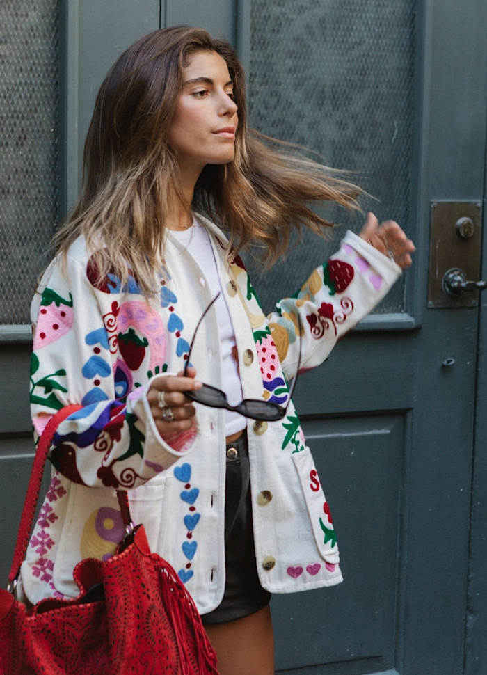 Maggie jacket white rose