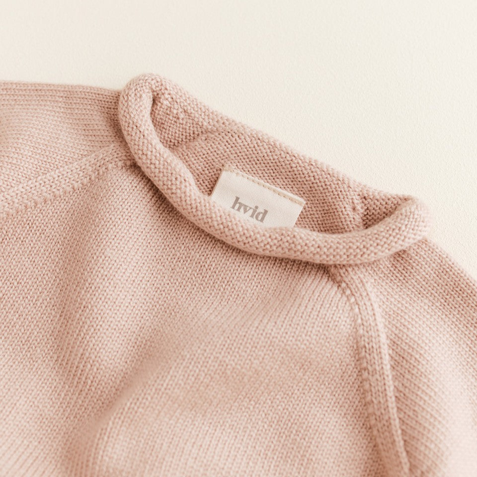 label Sweater apricot hvid