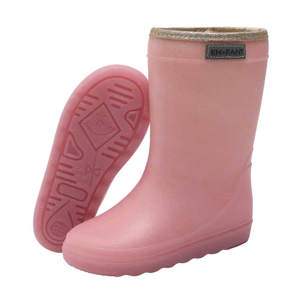 Bottes fourrées pailletées cachemire rose enfant