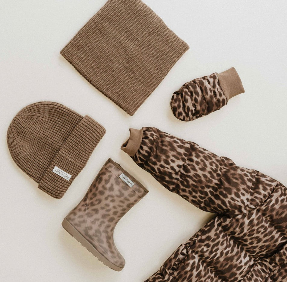 PRE-ORDER Thermoboots leopard pine bark print enfant