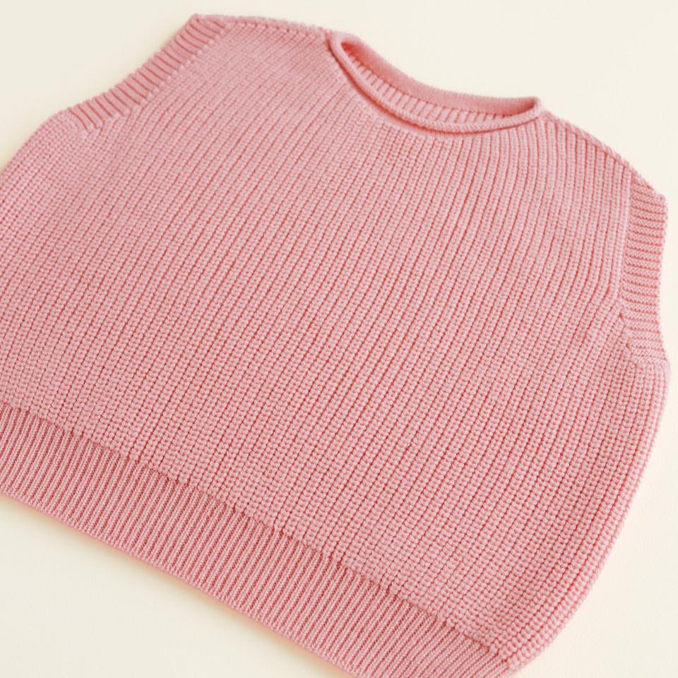 Vest kids bubblegum Hvid voorzijde.