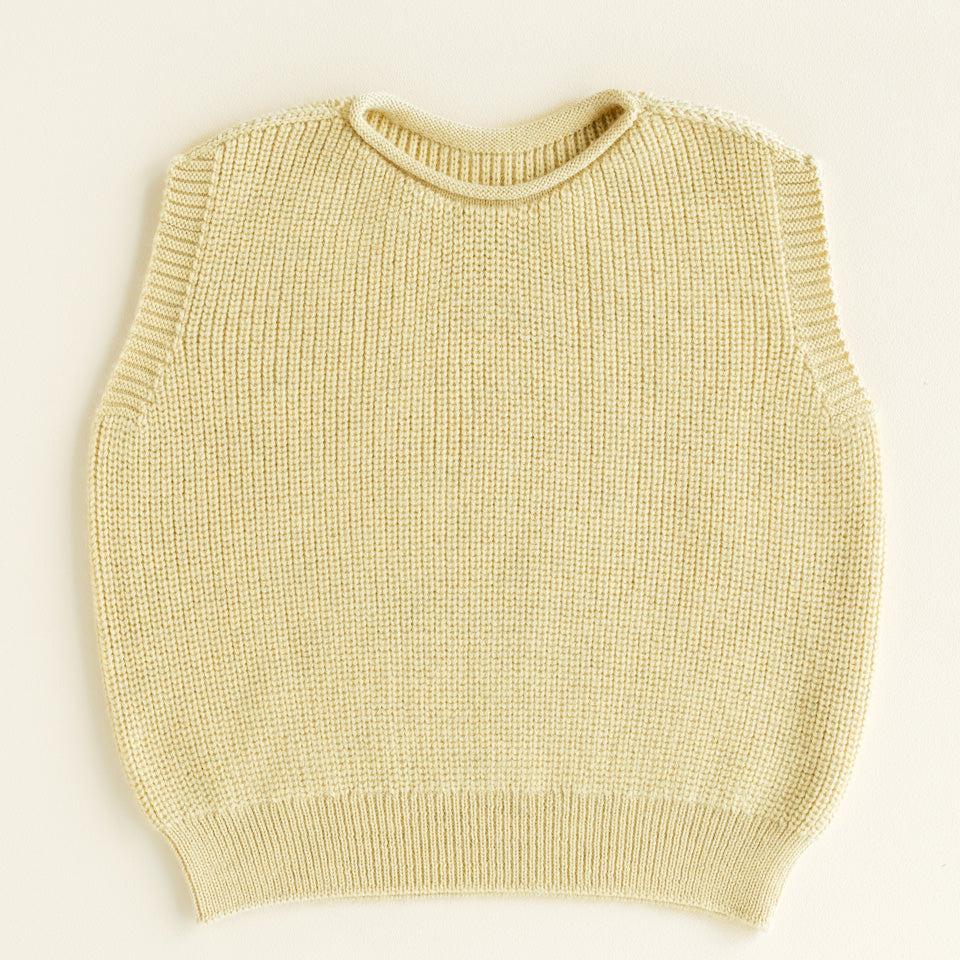 Vest kids light yellow voorzijde.