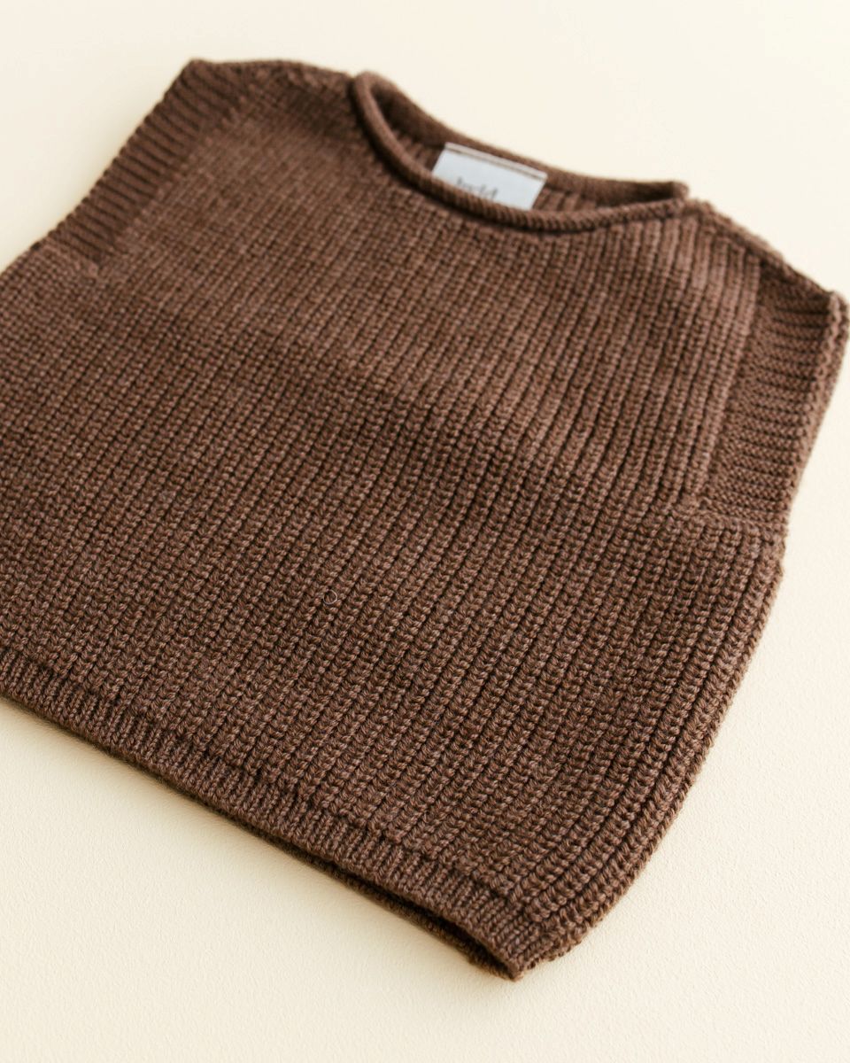 Zijkant Vest harvey baby mocha hvid