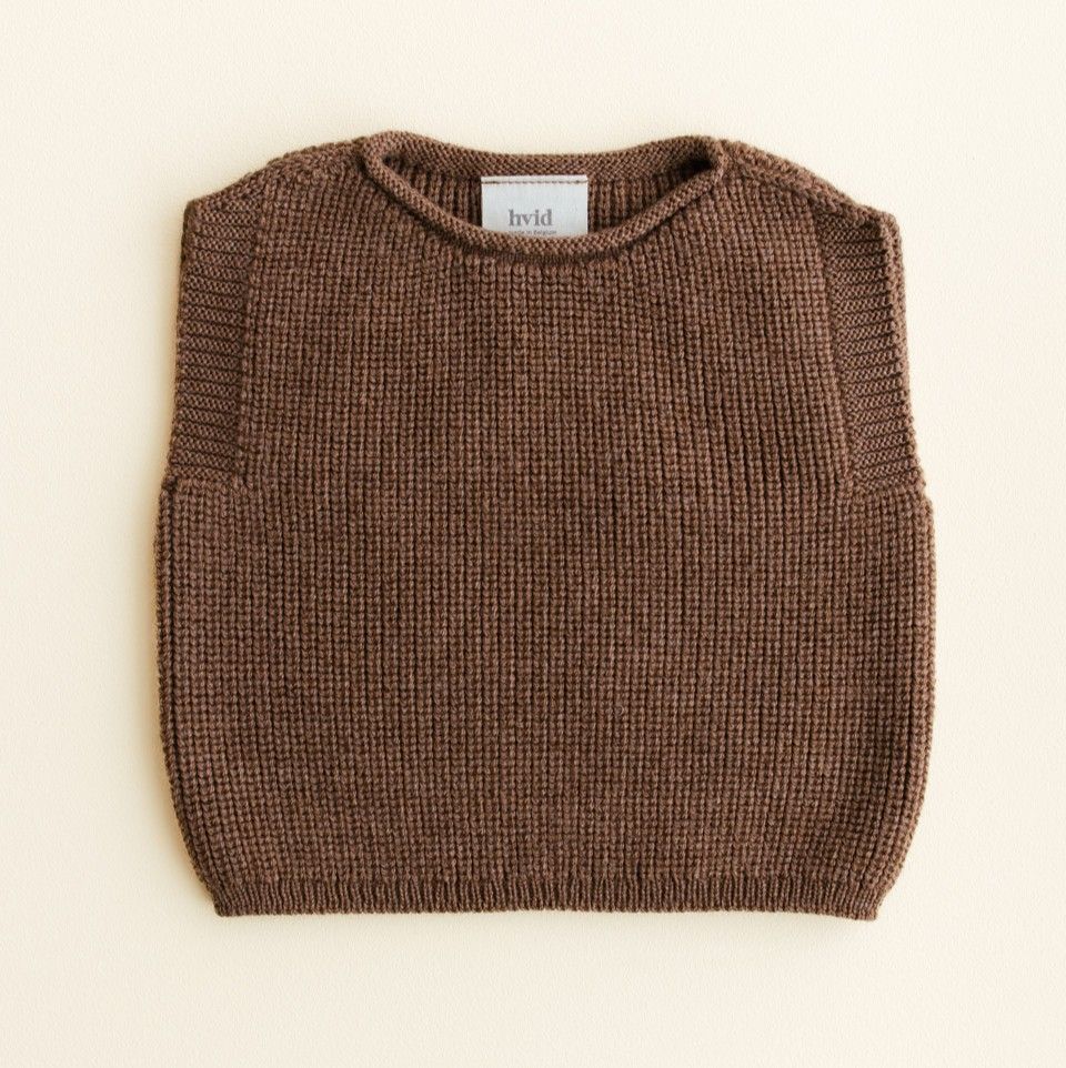 Vest harvey baby mocha voorzijde hvid