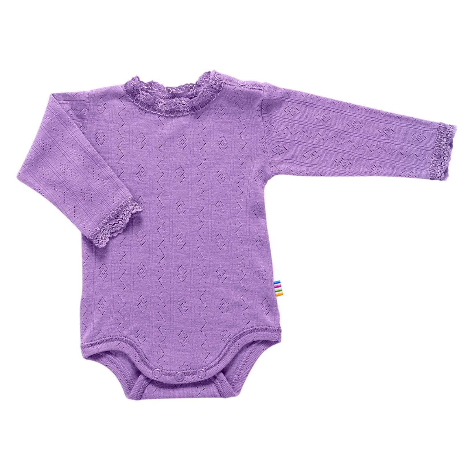 Voorzijde Romper paars pointelle Joha