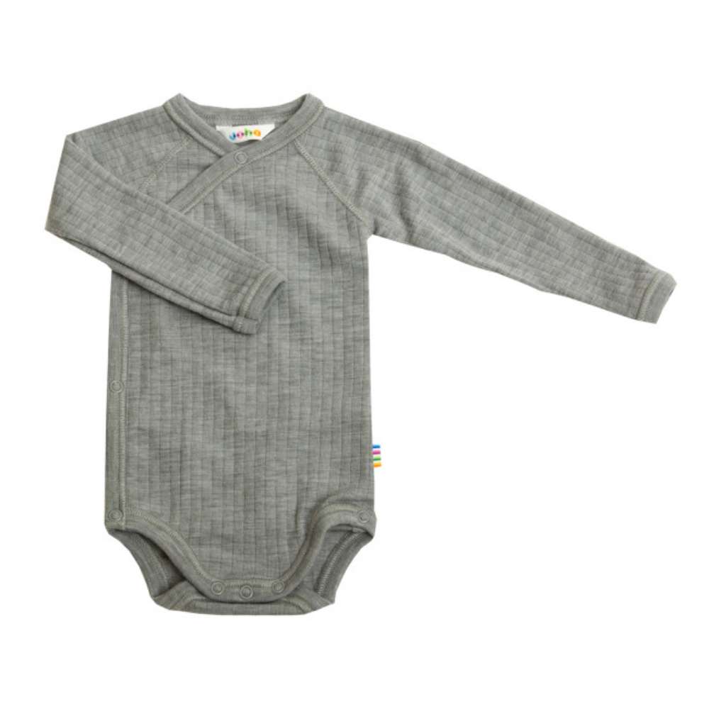Wikkelromper merino wol grijs