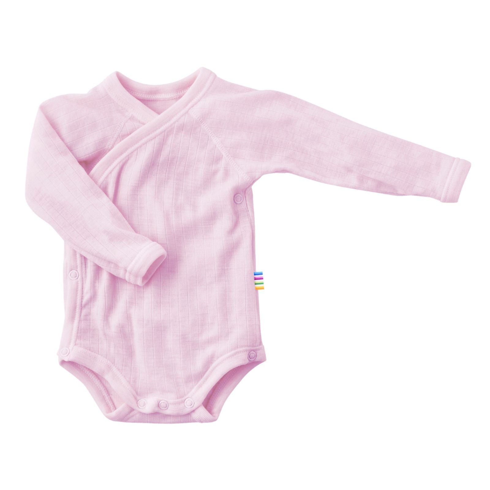 Wikkelromper merino wol rose