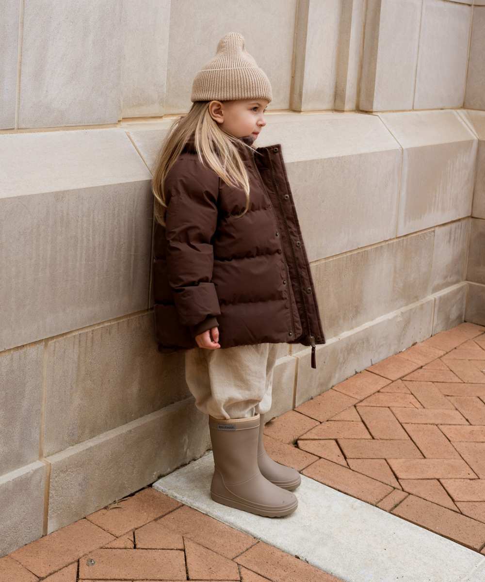 Manteau d'hiver enfant couleur grain de café