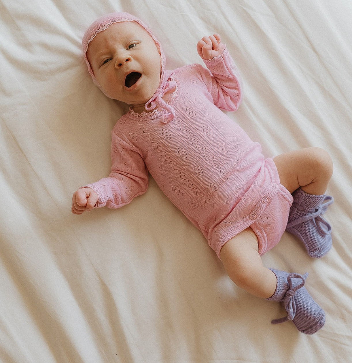 Muts pointelle rose