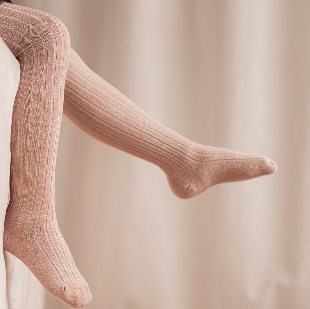 Maillot glitter vieux rose ribbed - Charly's