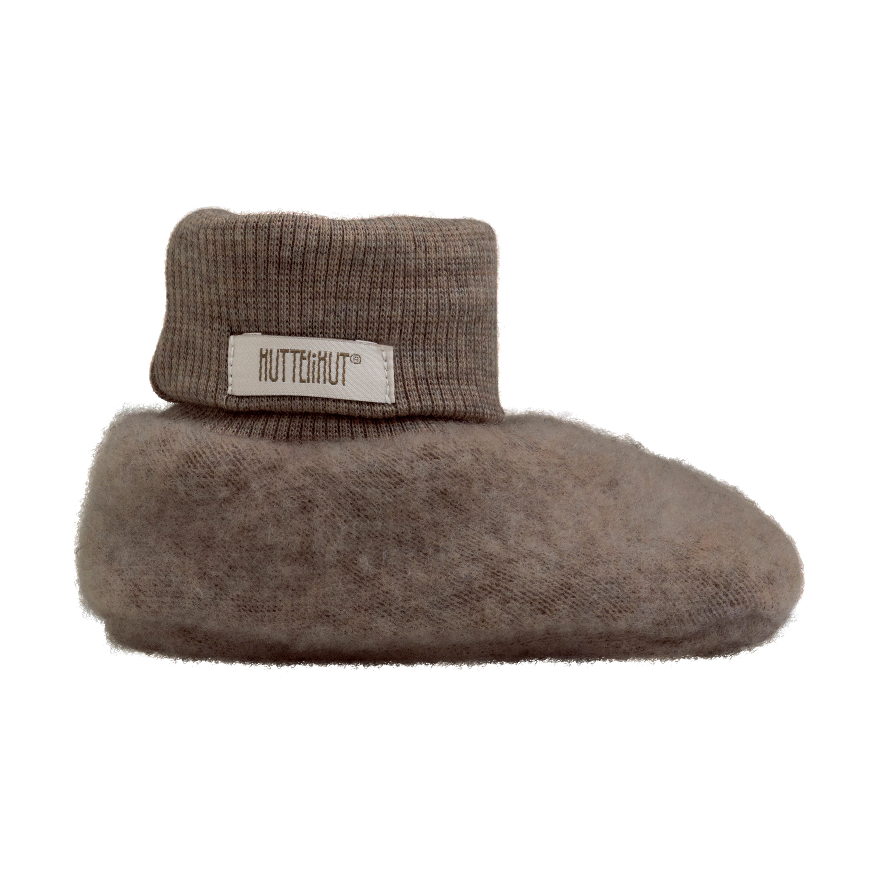 Slofjes wolfleece bruin tweelaags - Charly's