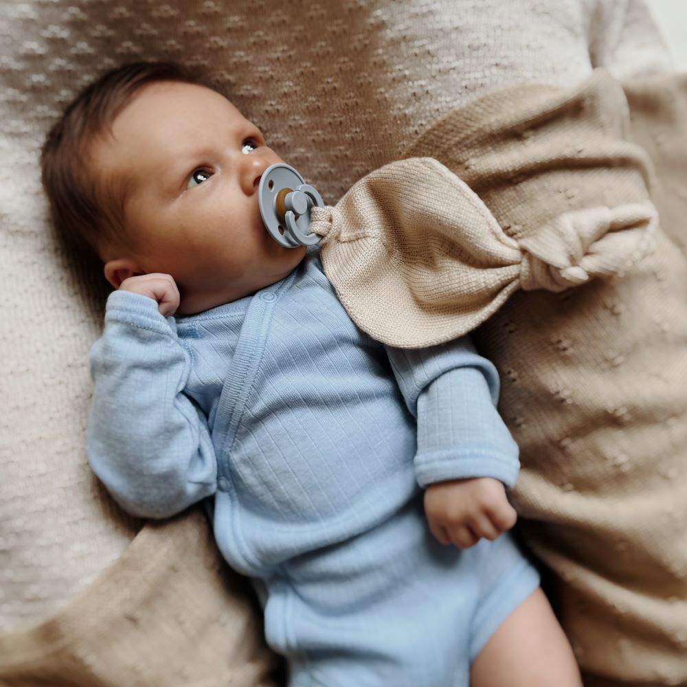 Wikkelromper merinowol blauw - Charly's