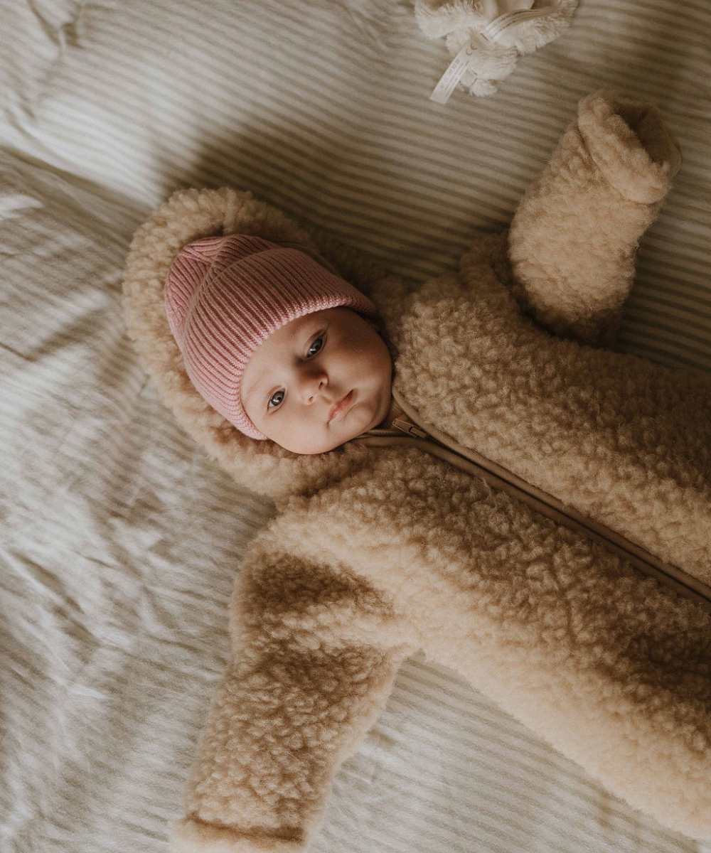 Overall teddy 100% wol beige