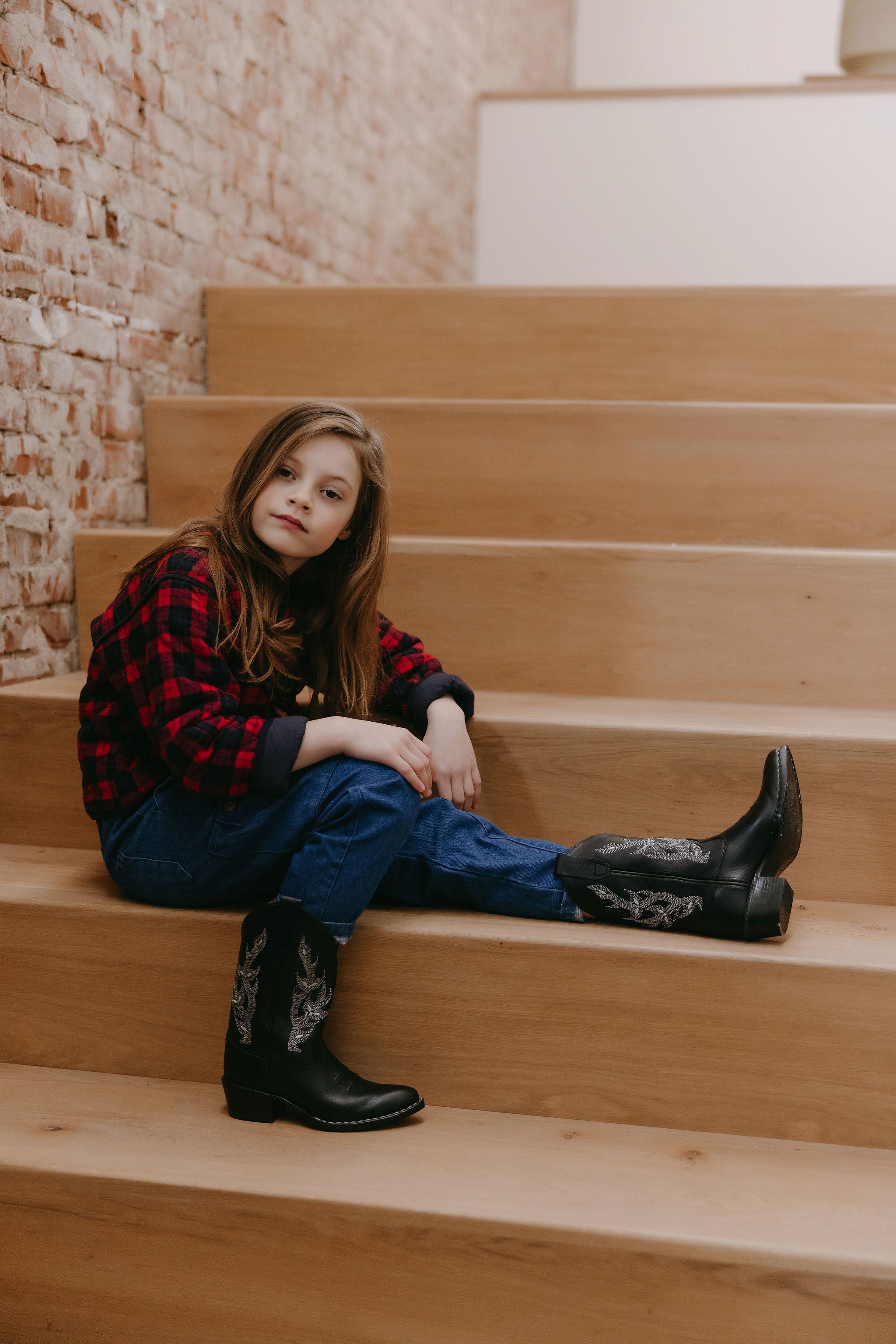 Zwarte cowboy boots gemaakt voor leer voor kinderen en volwassenen van Bootstock