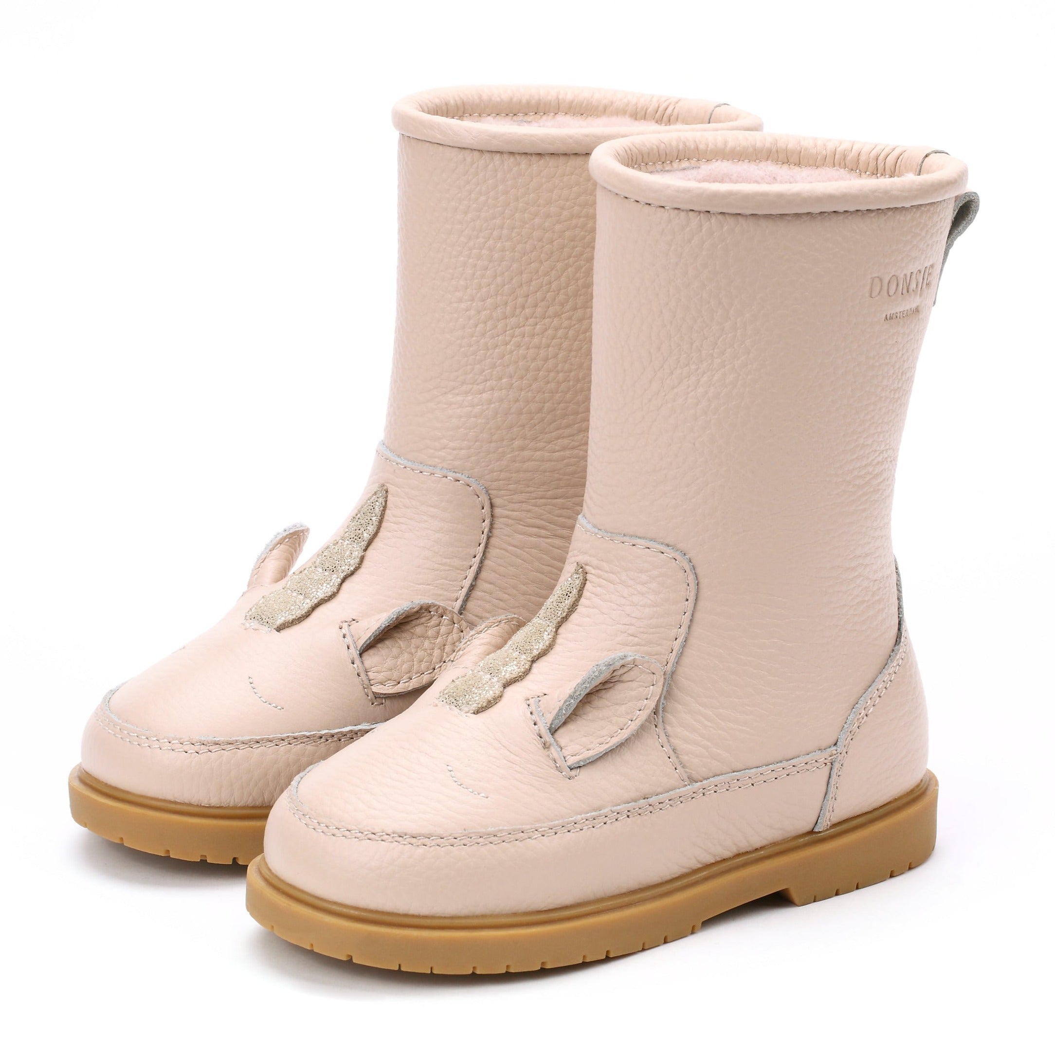 Leren boots voor kinderen met op de punt een unicorn van Donsje
