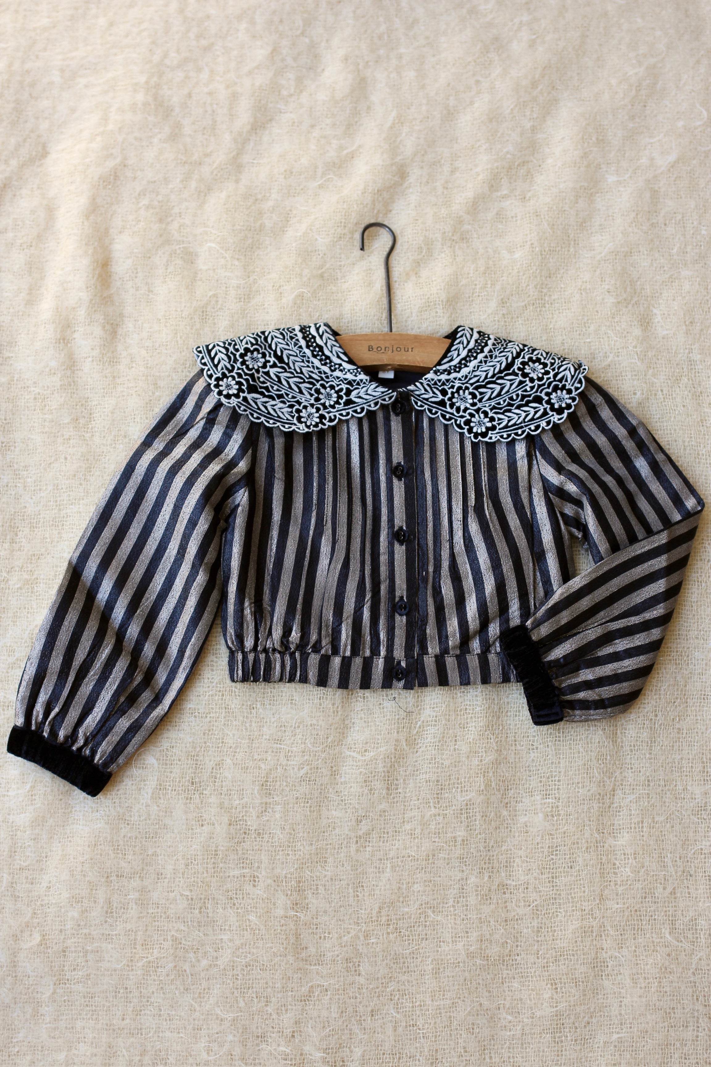 Bonjour Diary CROP SHIRT Stripes lurex