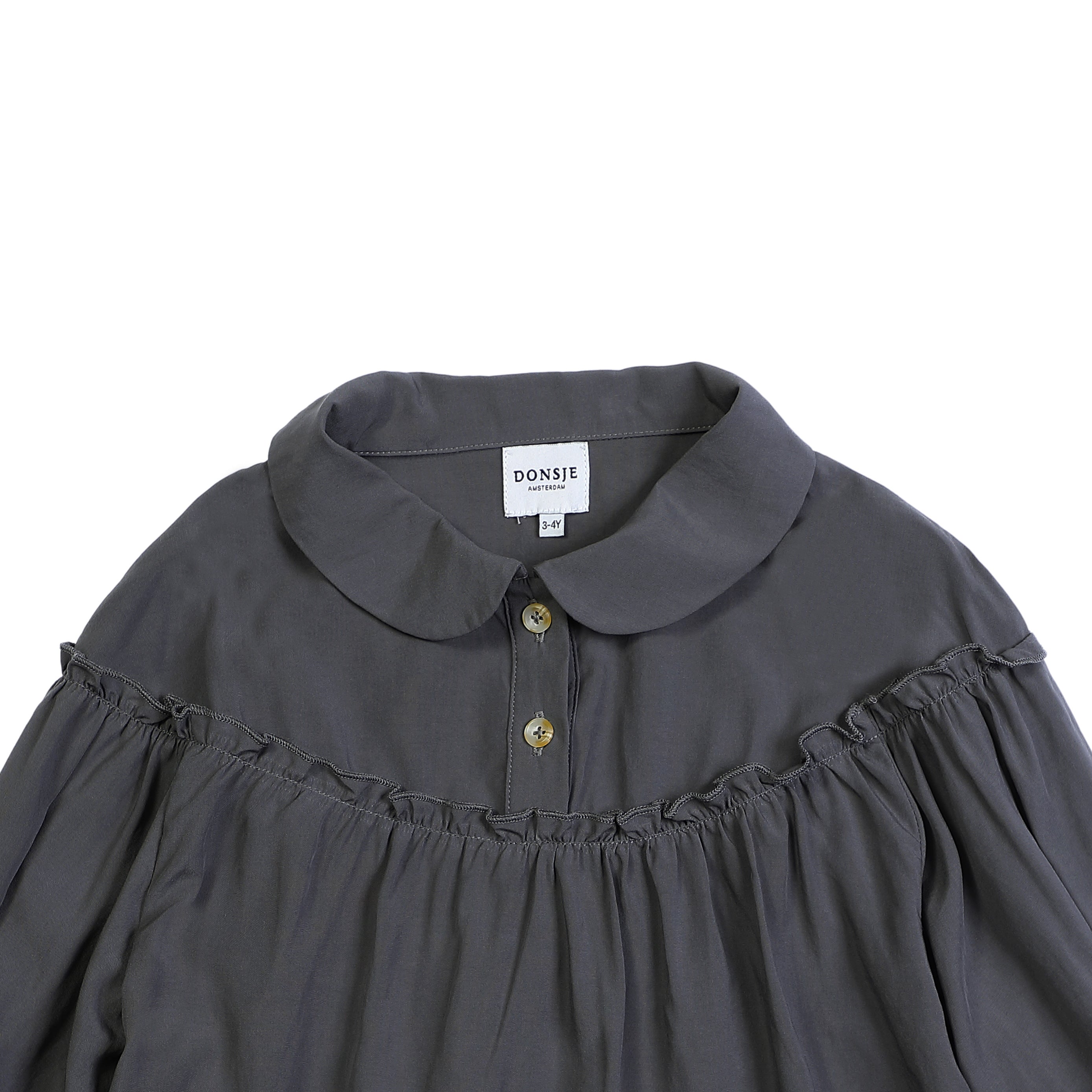 Blauwe blouse met twee knoopjes voor kinderen van Donsjje